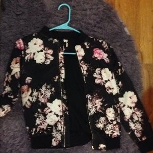 Forever 21 floral bomber jacket